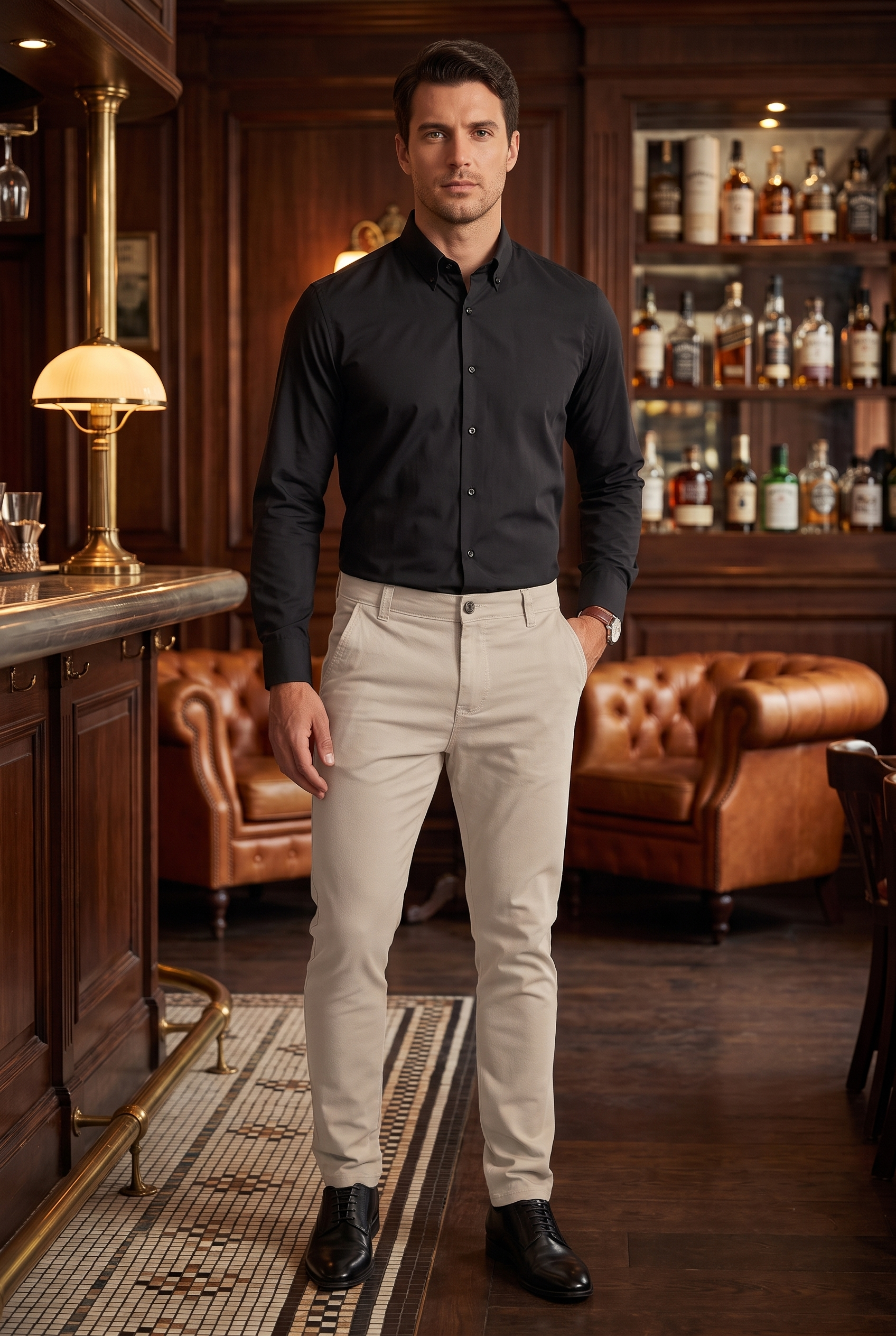 Calça Sarja Social Masculina com Elastano – Esporte Fino e Conforto