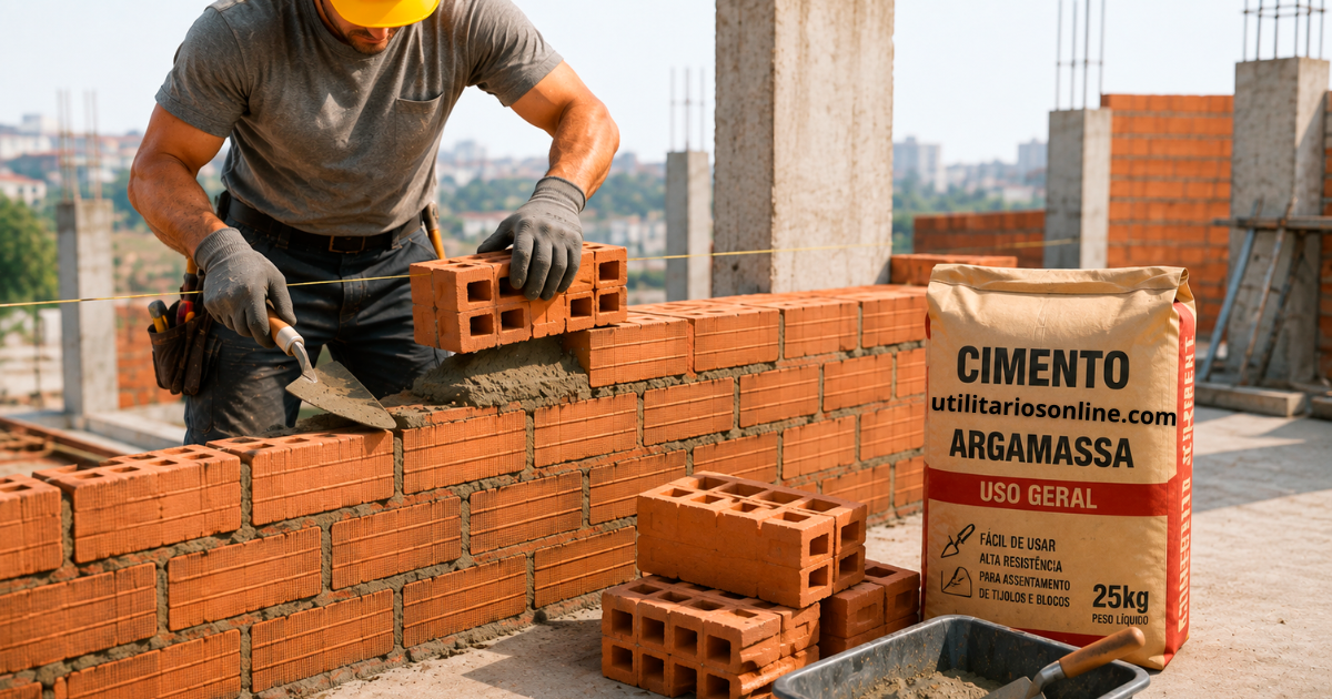 Calculadora de tijolos e argamassa mostrando materiais de construção para paredes