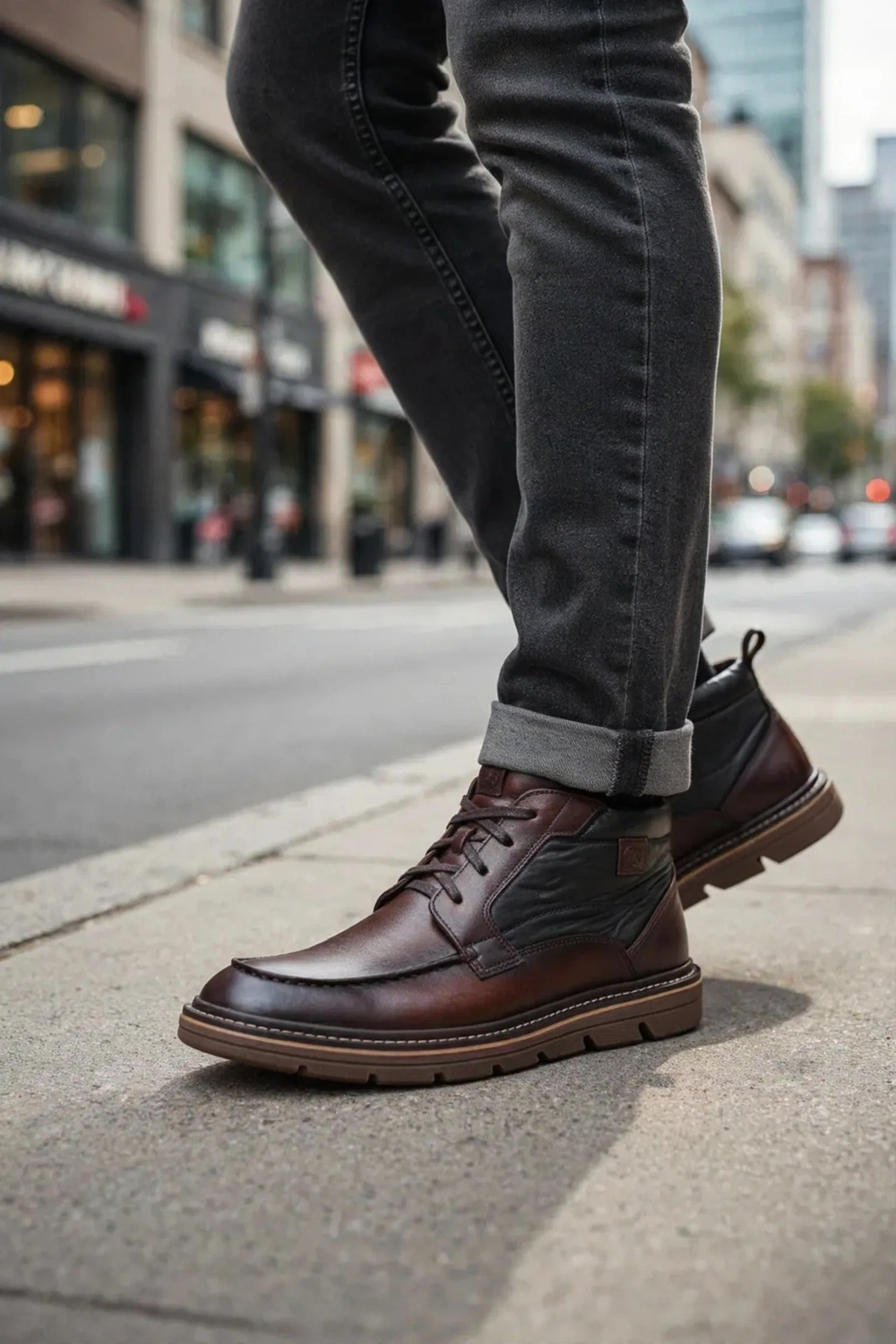 Bota Masculina Democrata em Couro Legítimo | Casual com Cadarço, Confortável e Elegante