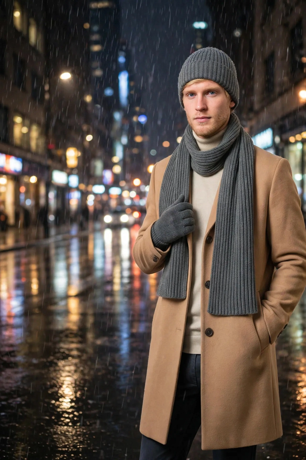 Kit Masculino de Inverno com Gorro, Cachecol e Luvas | Conforto e Estilo para o Frio