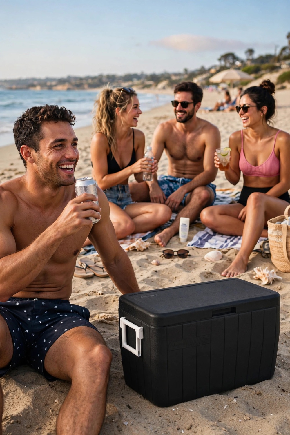 Caixa Térmica Coleman Adventure All Black 45,4L | Ideal para Praia, Camping e Churrasco