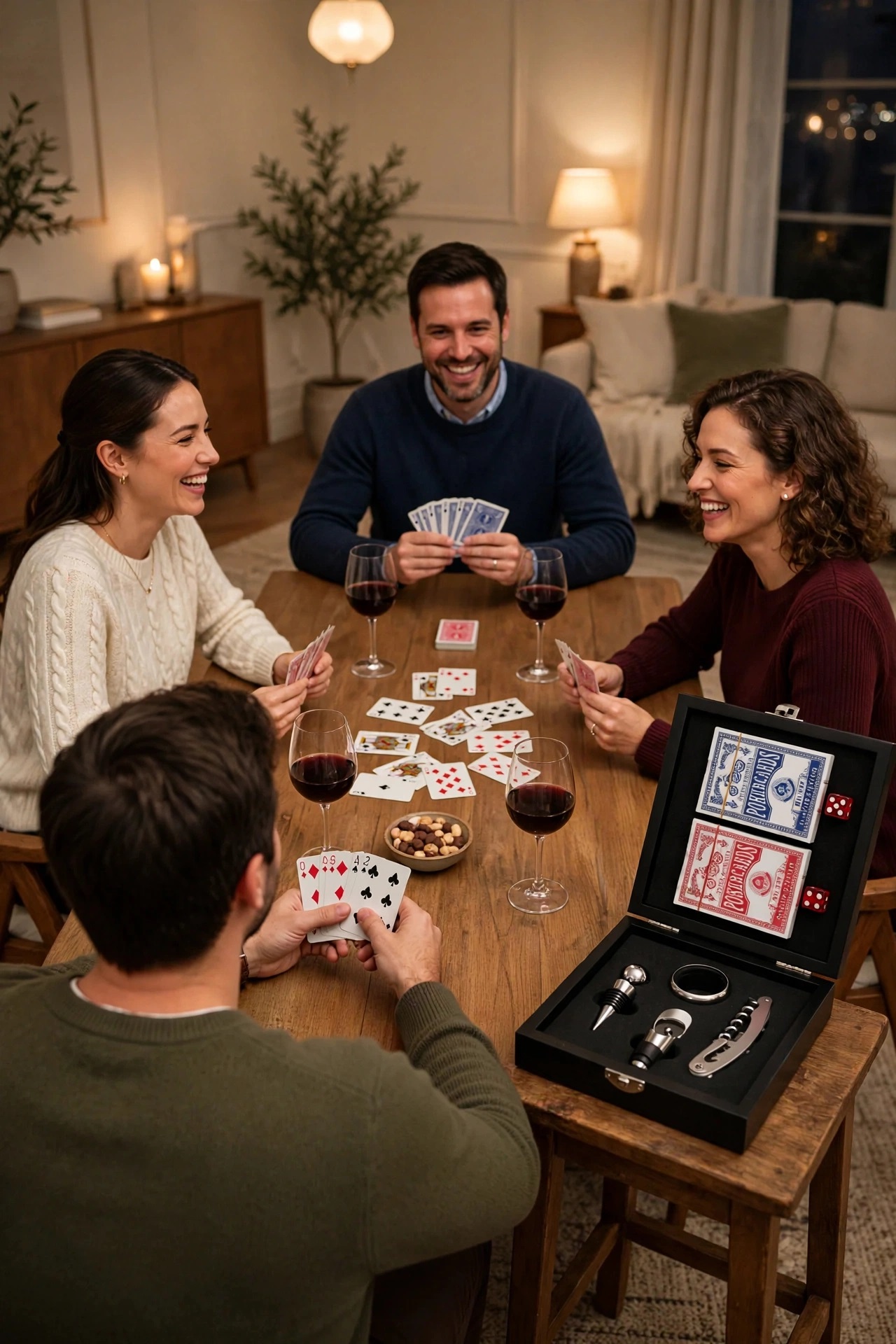 Kit Vinho com Jogo de Baralho | Presente Masculino Criativo e Sofisticado