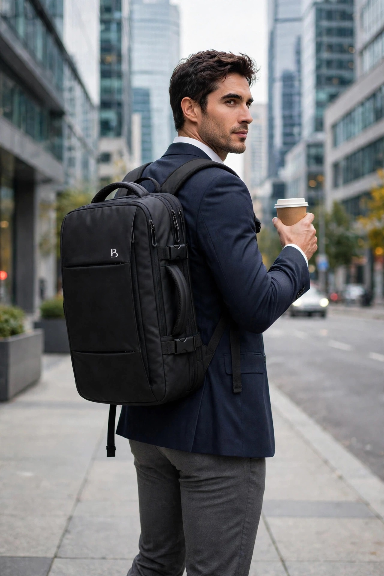 Mochila Masculina Impermeável Expansível para Trabalho, Viagem e Notebook