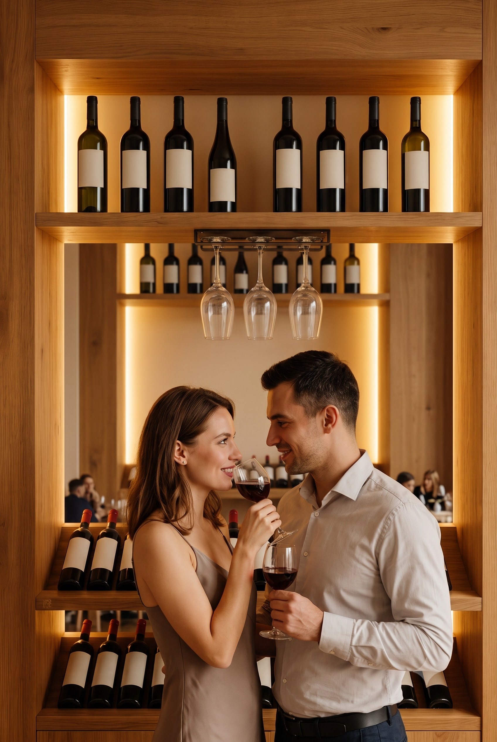 Kit 2 Suportes para Taças de Vinho em Aço | Organizador para Bar, Cozinha e Adega